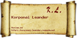 Korponai Leander névjegykártya
